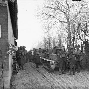 Coldstream Guards and 4th Royal Tank Regiment Matilda tanks, 12 January 1940; IWM F 2140