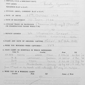 CHARLTON, Frank, 2722522, Corporal, 1st Battalion IRISH GUARDS, Captured Tunisia, 30 March 1943 - WO 344-60-2