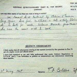 COSTELLOE, Patrick Francis, 2716886, Serjeant, 1st Battalion IRISH GUARDS, Captured Tunisia, 30 Mar 1943 - WO 344-74-1