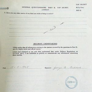 ANDREWS, George, 2719589, Guardsman, 1st Battalion IRISH GUARDS, Captured Tunisia, 15 Mar 1943 - WO 344-7-2