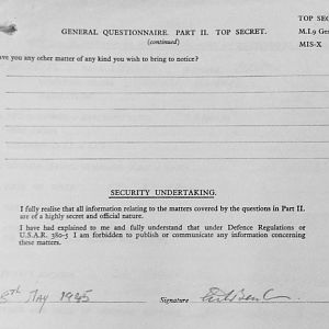 BENSON, Cecil Wilfred, 2718015, Lance Corporal, 1st Battalion IRISH GUARDS, Captured Norway, 26 May 1940 - WO 344-25-2