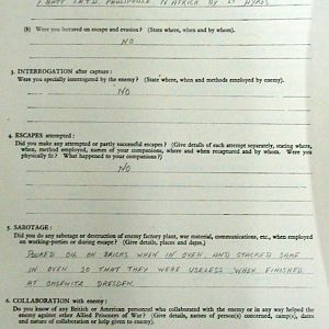 MUNT, Eric Sidney Lewis, 2721435, Guardsman, 1st Battalion IRISH GUARDS, Captured Italy, 10 Feb 1944- WO 344-229-2