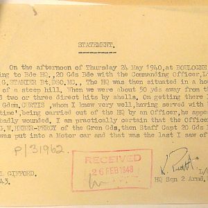 Welsh Guards Missing Personnel, BEF