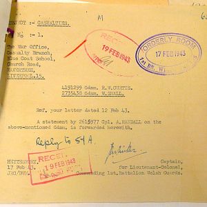 Welsh Guards Missing Personnel, BEF