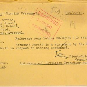 Grenadier Guards Missing Personnel, BEF