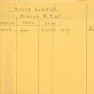 Scots Guards Missing Personnel, NWE