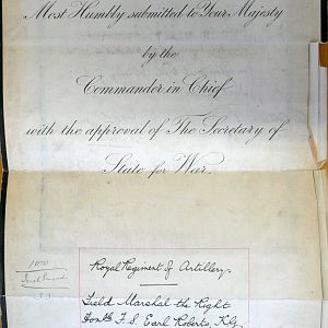 Royal Assent for Earl Roberts, as Colonel of Irish Guards