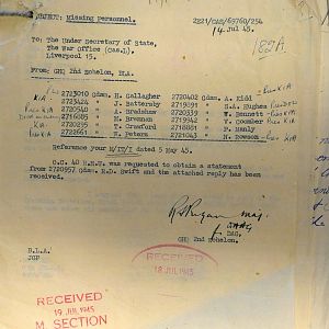 1st Battalion Irish Guards, Italy, Missing Personnel file