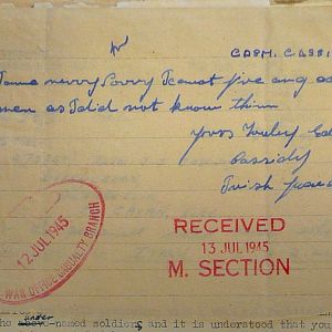 1st Battalion Irish Guards, Italy, Missing Personnel file