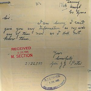 1st Battalion Irish Guards, Italy, Missing Personnel file