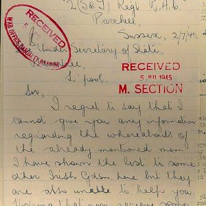 1st Battalion Irish Guards, Italy, Missing Personnel file