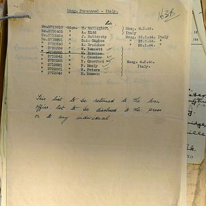 1st Battalion Irish Guards, Italy, Missing Personnel file