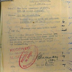 1st Battalion Irish Guards, Italy, Missing Personnel file