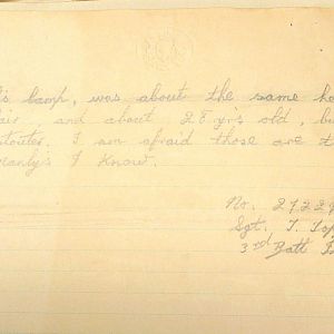 1st Battalion Irish Guards, Italy, Missing Personnel file