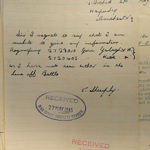 1st Battalion Irish Guards, Italy, Missing Personnel file