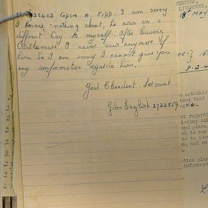 1st Battalion Irish Guards, Italy, Missing Personnel file