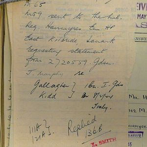 1st Battalion Irish Guards, Italy, Missing Personnel file