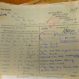 1st Battalion Irish Guards, Italy, Missing Personnel file