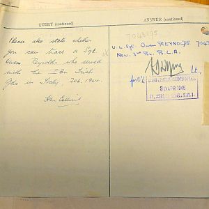 1st Battalion Irish Guards, Italy, Missing Personnel file