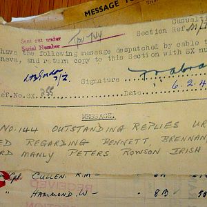 1st Battalion Irish Guards, Italy, Missing Personnel file