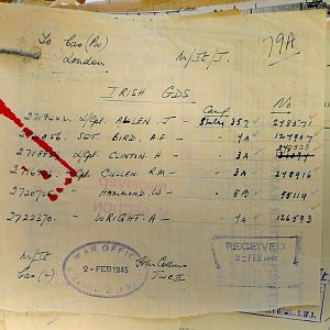 1st Battalion Irish Guards, Italy, Missing Personnel file