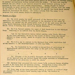 Procedure for the submission of recommendations for awards to the Merchant Navy