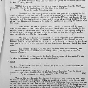 Procedure for the submission of recommendations for awards to the Merchant Navy