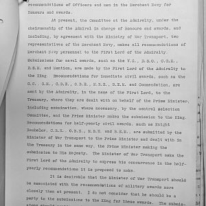 Procedure for the submission of recommendations for awards to the Merchant Navy