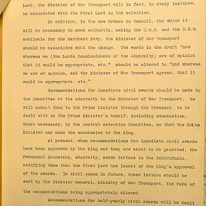 Procedure for the submission of recommendations for awards to the Merchant Navy