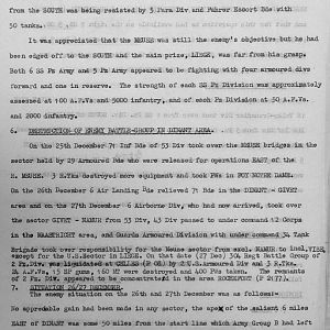 German attack in the Ardennes: Operation by 30 Corps