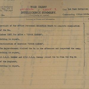 February War Diary, 3 Tank Battalion Scots Guards 1944