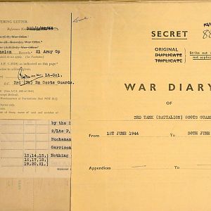 June War Diary, 3 Tank Battalion Scots Guards 1944