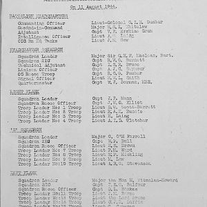 August Appendices, 3 Tank Battalion Scots Guards 1944