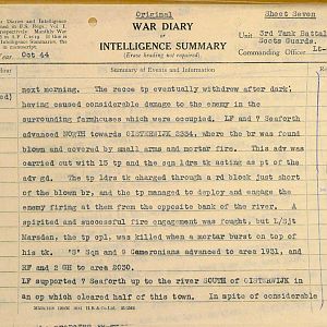 October War Diary, 3 Tank Battalion Scots Guards 1944
