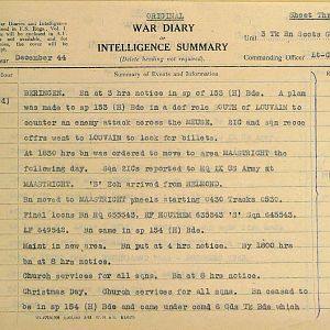 December War Diary, 3 Tank Battalion Scots Guards 1944