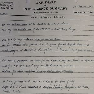 January War Diary, 3 Irish Guards, 1943