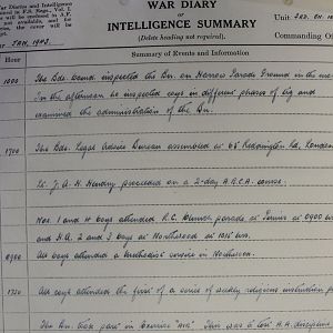 January War Diary, 3 Irish Guards, 1943