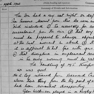 March War Diary, 3rd Battalion Irish Guards, 1943