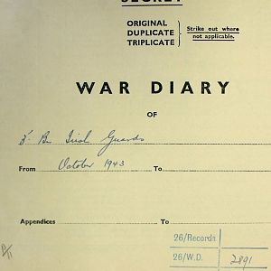 October War Diary, 3rd Battalion Irish Guards, 1943