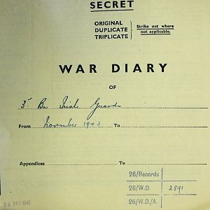 November War Diary, 3rd Battalion Irish Guards, 1943