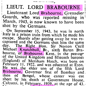 Lord Brabourne, Obituary, Jun 8, 1945