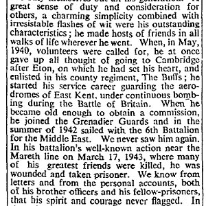 Lord Brabourne, Personal Tribute, The Times, Jun 18, 1945