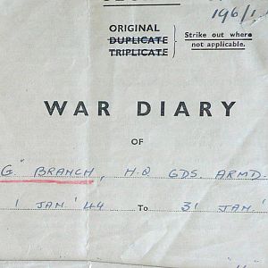 January War Diary, G Branch Guards Armoured Division, 1944