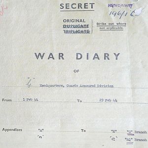 February War Diary, G Branch Guards Armoured Division, 1944