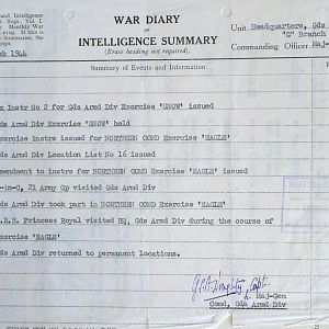 February War Diary, G Branch Guards Armoured Division, 1944