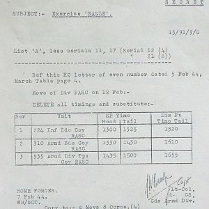 February War Diary, G Branch Guards Armoured Division, 1944