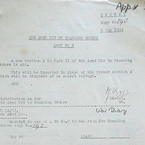 May War Diary, G Branch Guards Armoured Division, 1944