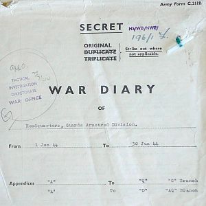 June War Diary, G Branch Guards Armoured Division, 1944