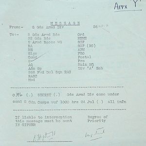 July War Diary, Guards Armoured Division, G Branch, 1944