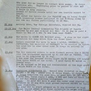 August War Diary, Guards Armoured Division, G Branch, 1944